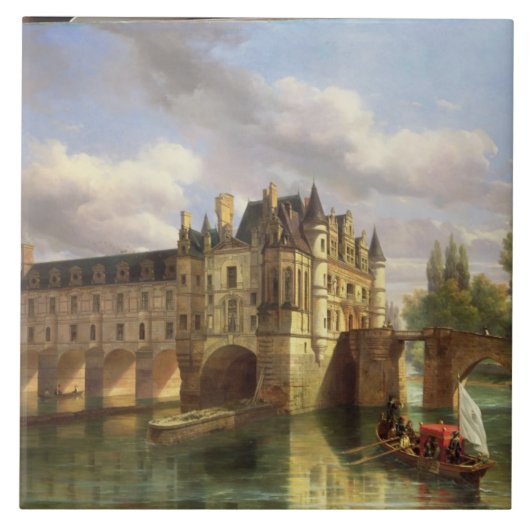Le Chateau de Chenonceau, 1843 (olie op canvas) Tegeltje (Voorkant)