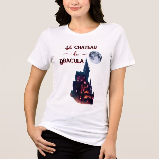 Le Chateau de Dracula Volle Maan Tri-Blend Shirt (Voorkant)
