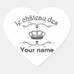 le chateau des JOUW NAAM v.2 Hart Sticker