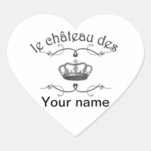 le chateau des JOUW NAAM v.2 Hart Sticker (Voorkant)