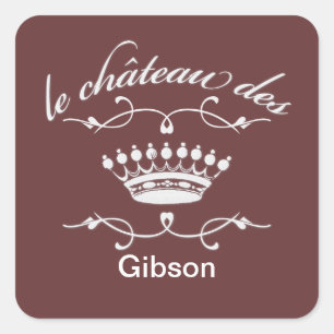 le chateau des JOUW NAMEN Vierkante Sticker