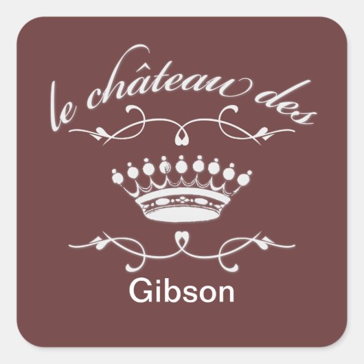 le chateau des JOUW NAMEN Vierkante Sticker (Voorkant)