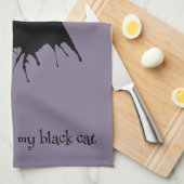 Le Chaton Noir Love me My Black Cat Lover Theedoek (Quarter Fold)