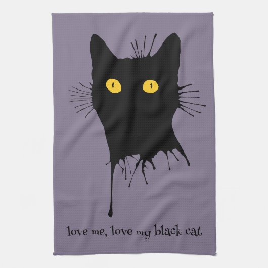 Le Chaton Noir Love me My Black Cat Lover Theedoek (Verticaal)