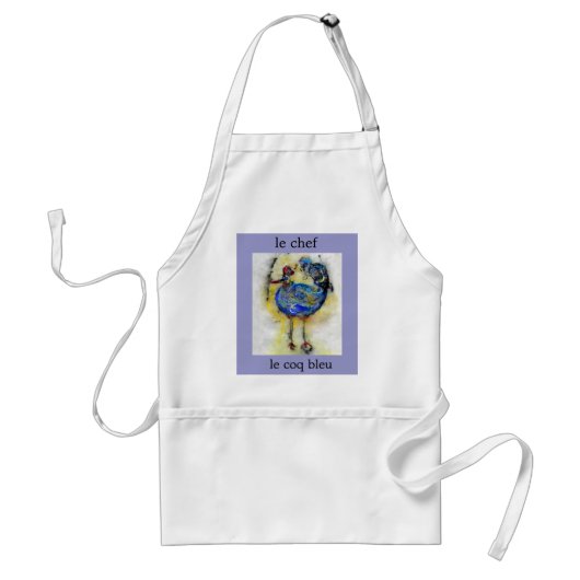 le chef le coq bleu apron - Gepersonaliseerd Standaard Schort (Voorkant)