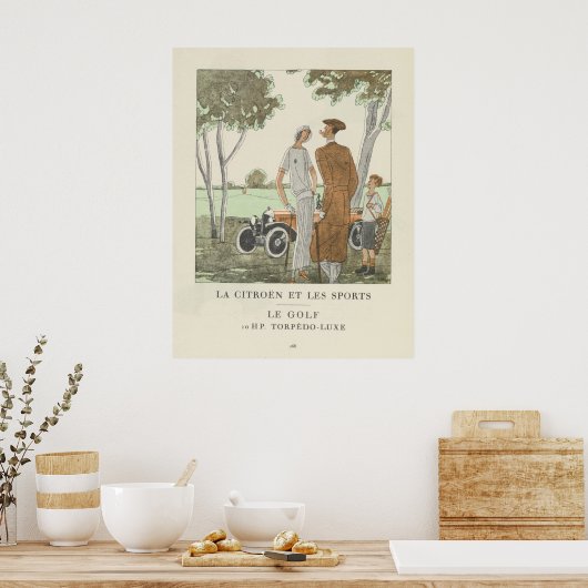 Le Citroën et les Sports -  golfprint Poster (Keuken)