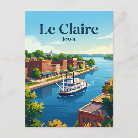 Le Claire Iowa Briefkaart (Voorkant)