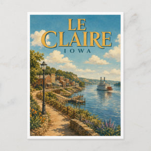 Le Claire Iowa Mississippi-rivier GeoSaga Briefkaart