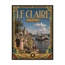 Le Claire Iowa Vintage Art Deco Gouden Tijdperk