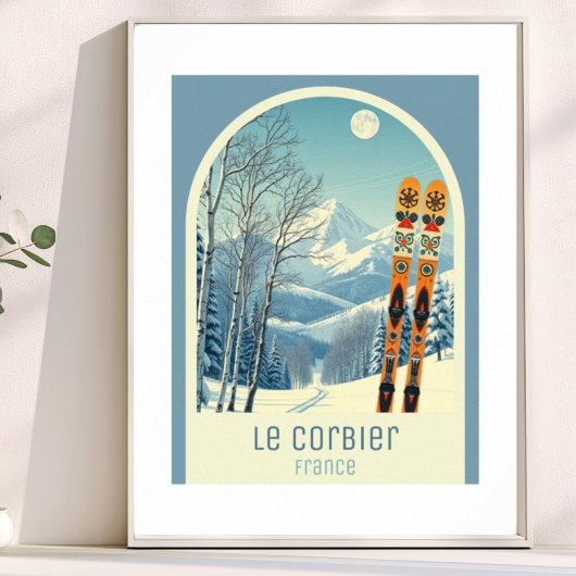 Le Corbier Frankrijk skigebied  Poster