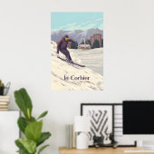 Le Corbier Skigebied Frankrijk Reisposter Poster (Thuiskantoor)