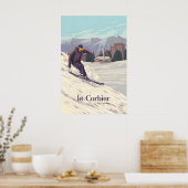 Le Corbier Skigebied Frankrijk Reisposter Poster (Keuken)