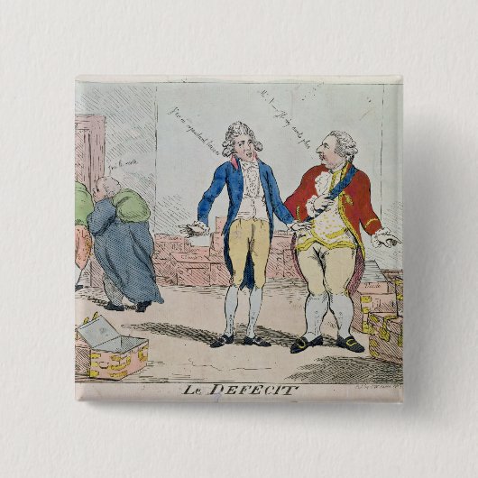 Le Deficit, 1788 Vierkante Button 5,1 Cm (Voorkant)