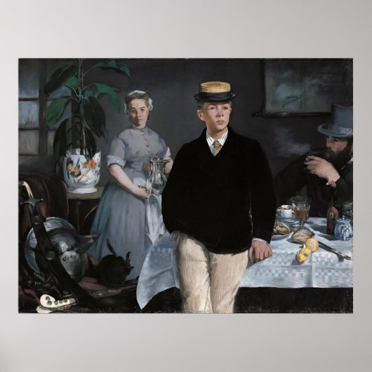 Le Déjeuner dans l'atelier by Édouard Manet Poster (Voorkant)