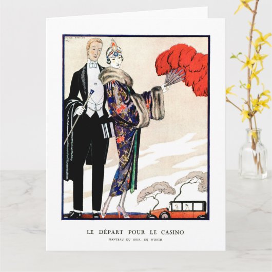 Le départ pour le casino door George Barbier Kaart (Gele Bloem)