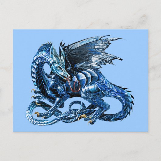 Le dragon bleu - briefkaart (Voorkant)