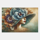 Le Femme Blue Pansy Decoupage Inpakpapier (Voorkant)