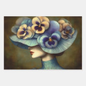 Le Femme Blue Pansy Decoupage Inpakpapier Vel (Voorkant 2)