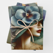 Le Femme Blue Pansy Decoupage Inpakpapier Vel (In situ)