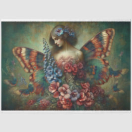 Le Femme Butterfly Beauty Fleur Decoupage Tissuepapier