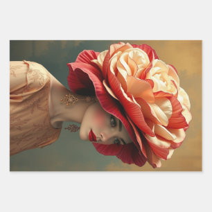 Le Femme Peony Decoupage Flat Wrapping Cadeaupapie Inpakpapier Vel