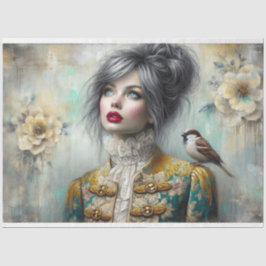 Le Femme & Sparrow Beauty Fleur Decoupage Tissuepapier