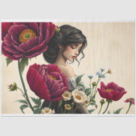 Le Femme Victoriaans Beauty Romance Fleur Decoupag Tissuepapier