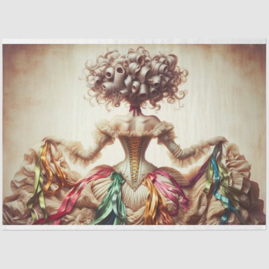 Le Femme Victoriaans Beauty Romance Fleur Decoupag Tissuepapier (Voorkant)