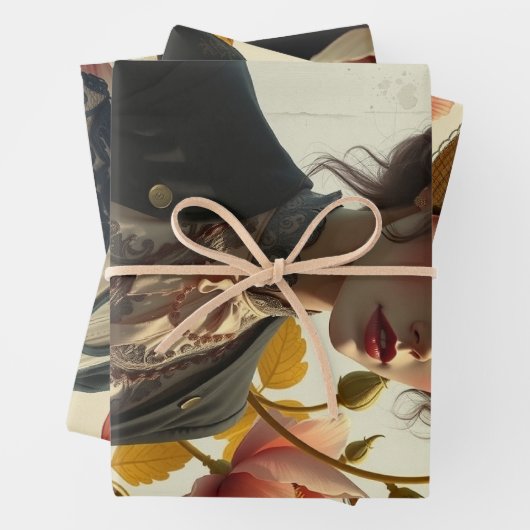 Le Femme Wrapping Paper Flat Sheet Decoupage (In situ)