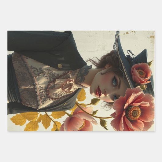 Le Femme Wrapping Paper Flat Sheet Decoupage (Voorkant)