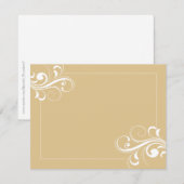 Le Fleur (wit/beige) 4,25x5.5 Flat Note Car Notitiekaartje (Voorkant / Achterkant)