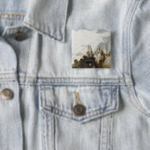 Le Gai Chateau Vierkante Button 5,1 Cm (In situ)