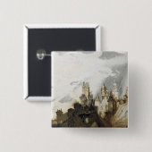 Le Gai Chateau Vierkante Button 5,1 Cm (Voorkant /achterkant)