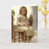 Le Goûter (enkel een Smaak) William Bouguereau Kaart (Gele Bloem)