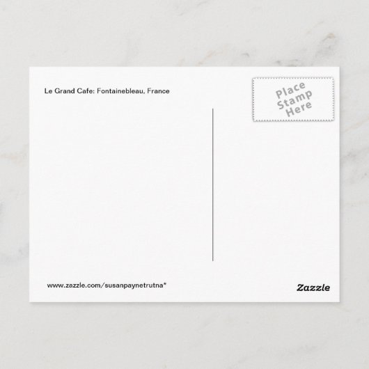 Le Grand Cafe: Fontainebleau, Frankrijk Briefkaart (Achterkant)