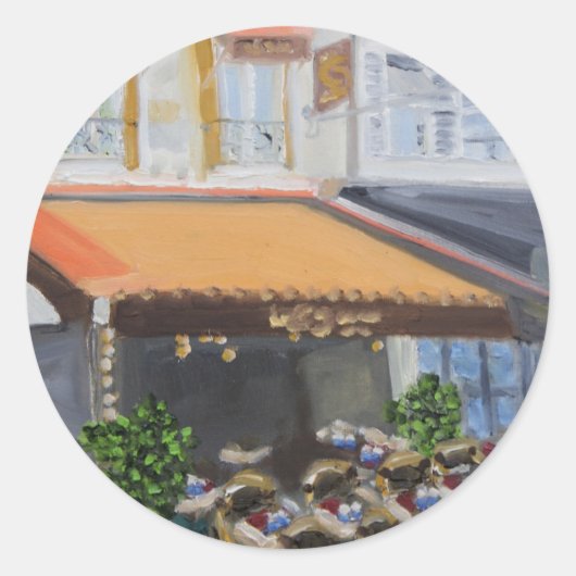 Le Grand Cafe: Fontainebleau, Frankrijk Ronde Sticker (Voorkant)