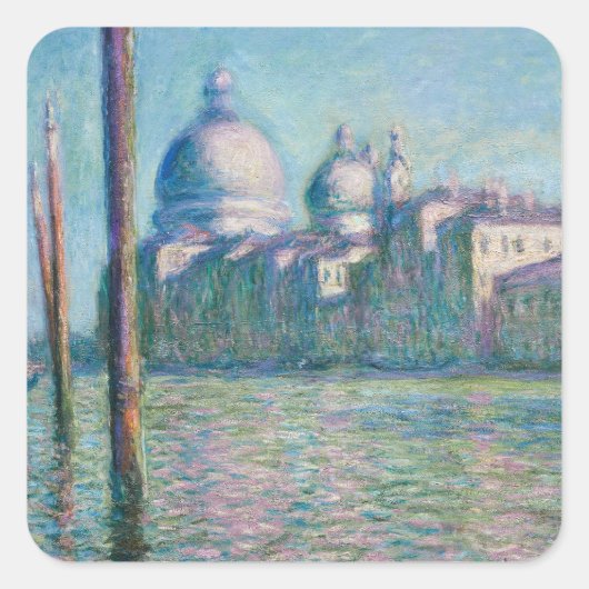 Le Grand Canal, Venetië - Claude Monet fine art Vierkante Sticker (Voorkant)