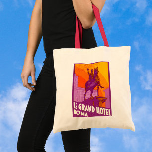 Le Grand Hotel Roma Beeld, Italië, Vintage Reizen Tote Bag