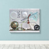 Le Heros Technologique K7 1986 Gemengde media Geek Canvas Afdruk (Insitu (Houten vloer))