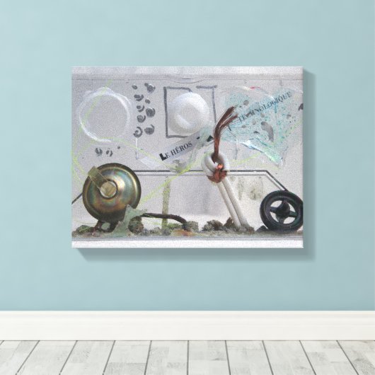 Le Heros Technologique K7 1986 Gemengde media Geek Canvas Afdruk (Insitu (Houten vloer))