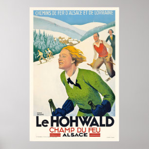 Le Hohwald Champ du Feu Elzas Vintage Ski-poster Poster