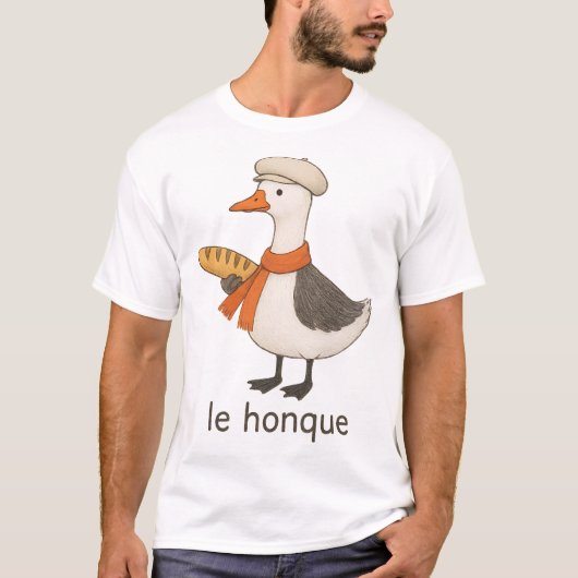 Le Honque Funny French Goose T-shirt (Voorkant)