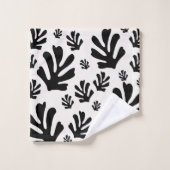 Le Jardin 02 Botanisch Zwart Wit Modern Bladeren Bad Handdoek (Wasdoekje)