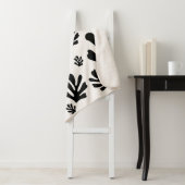 Le Jardin 02 Botanisch Zwart Wit Modern Bladeren Sherpa Deken (In situ)