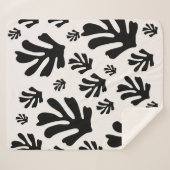 Le Jardin 02 Botanisch Zwart Wit Modern Bladeren Sherpa Deken (Voorkant (horizontaal))