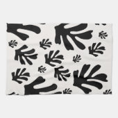 Le Jardin 02 Botanisch Zwart Wit Modern Bladeren Theedoek (Horizontaal)