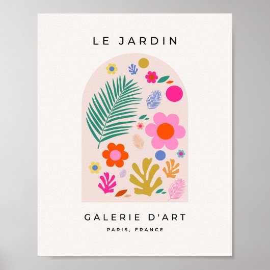Le Jardin 04 Retro Bloemen Moderne Bloemen Poster (Voorkant)