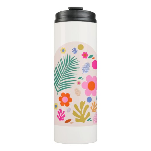 Le Jardin 04 Retro Bloemen Moderne Bloemen Thermosbeker (Voorkant)