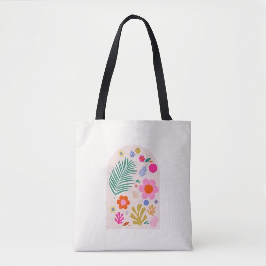Le Jardin 04 Retro Bloemen Moderne Bloemen Tote Bag (Voorkant)