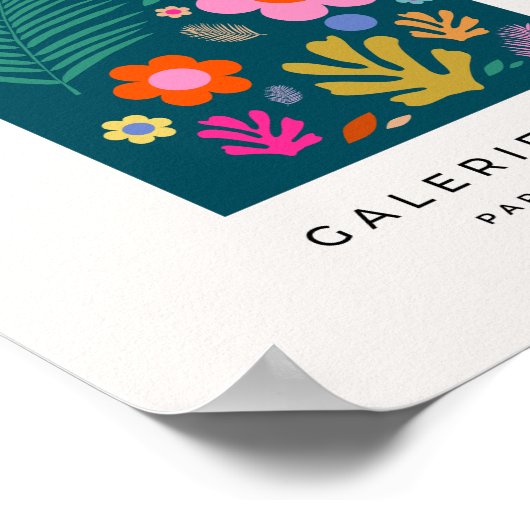 Le Jardin 05 Abstract Bloemen Navy Blue Floral Poster (Hoek)